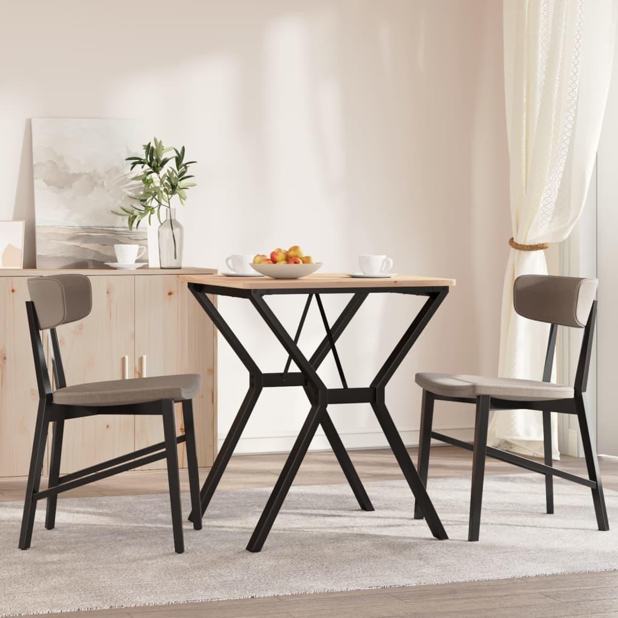 Voir la diapositive 3 : VIDAXL Pieds de table a manger cadre en Y 60x60x73 cm acier