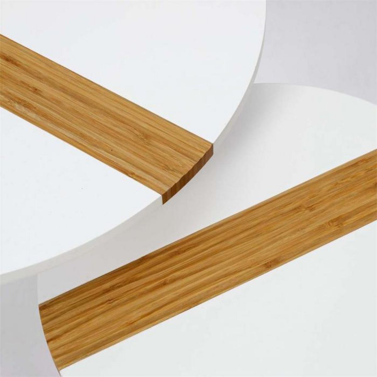 Paris Prix Lot de 2 Tables Gigognes  Relief Bicolore  60cm Blanc