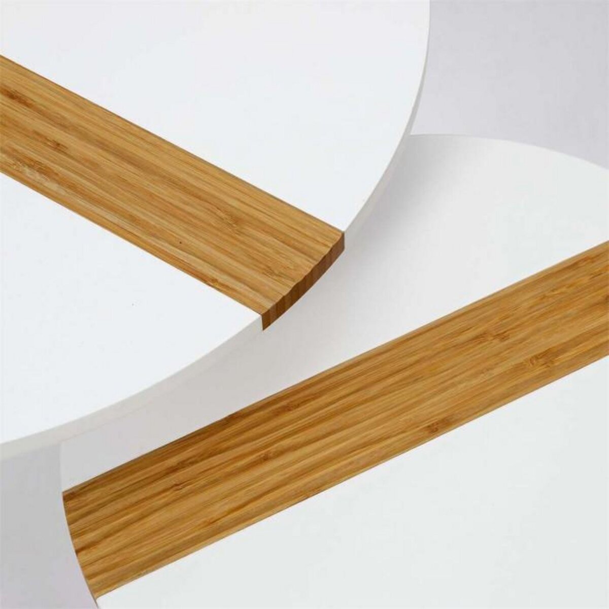 Paris Prix Lot de 2 Tables Gigognes  Relief Bicolore  60cm Blanc