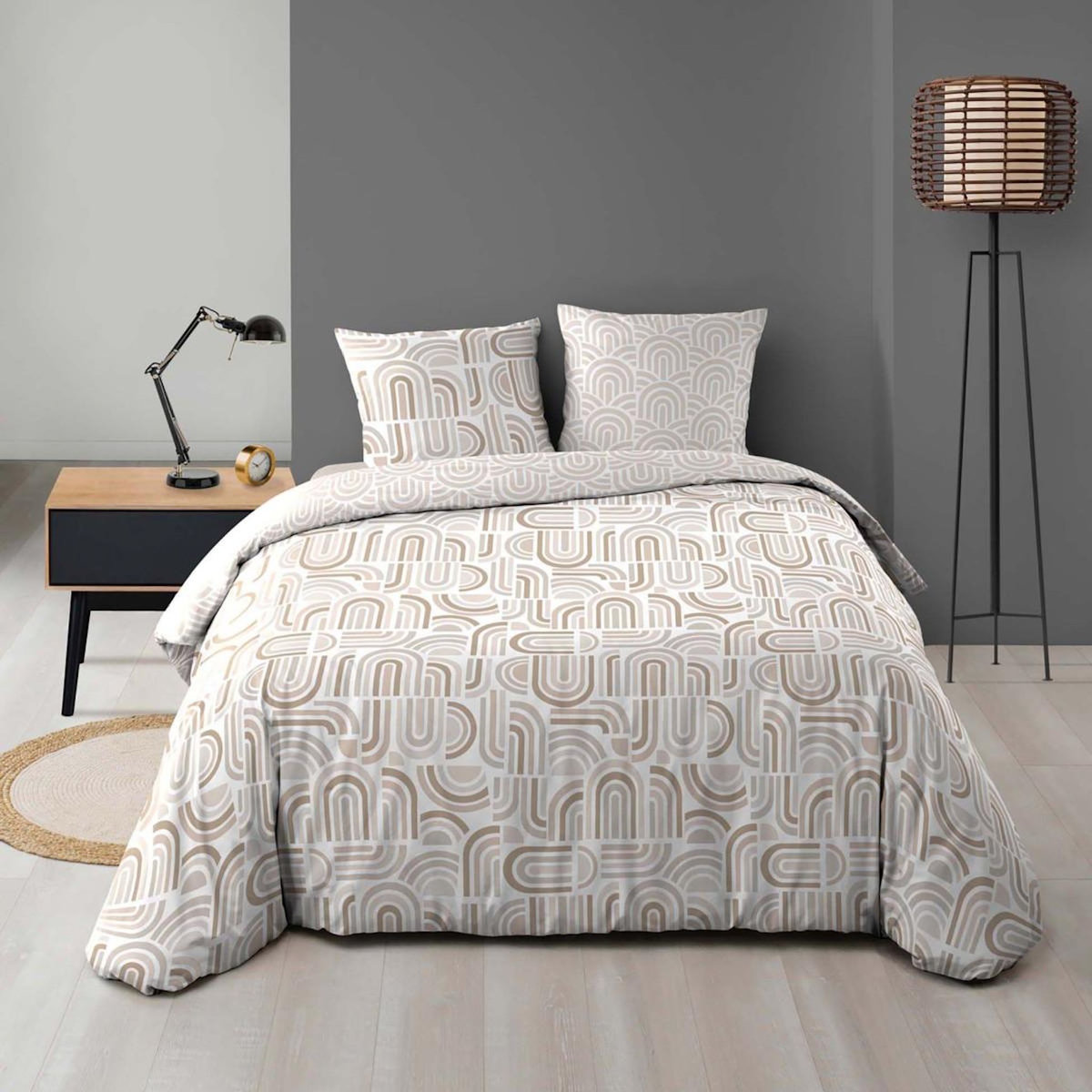 Paris Prix Parure de Lit 3 Pièces  Pandoris  240x220cm Beige
