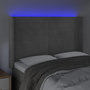 Voir la diapositive 4 : VIDAXL Tete de lit a LED Gris clair 147x16x118/128 cm Velours