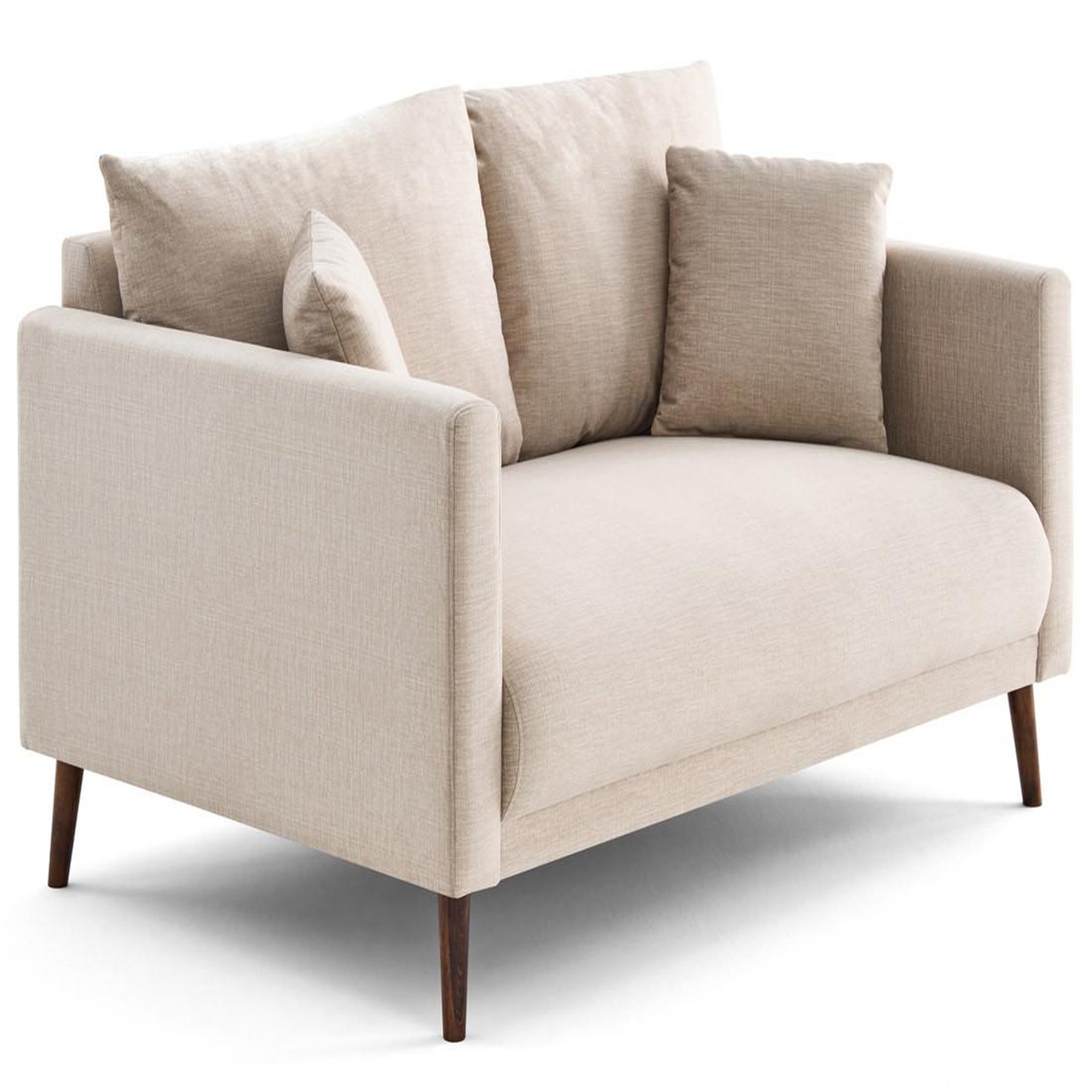 Voir la diapositive 4 : LISA DESIGN Ostrava - canapé droit 2 places en velours pieds en bois