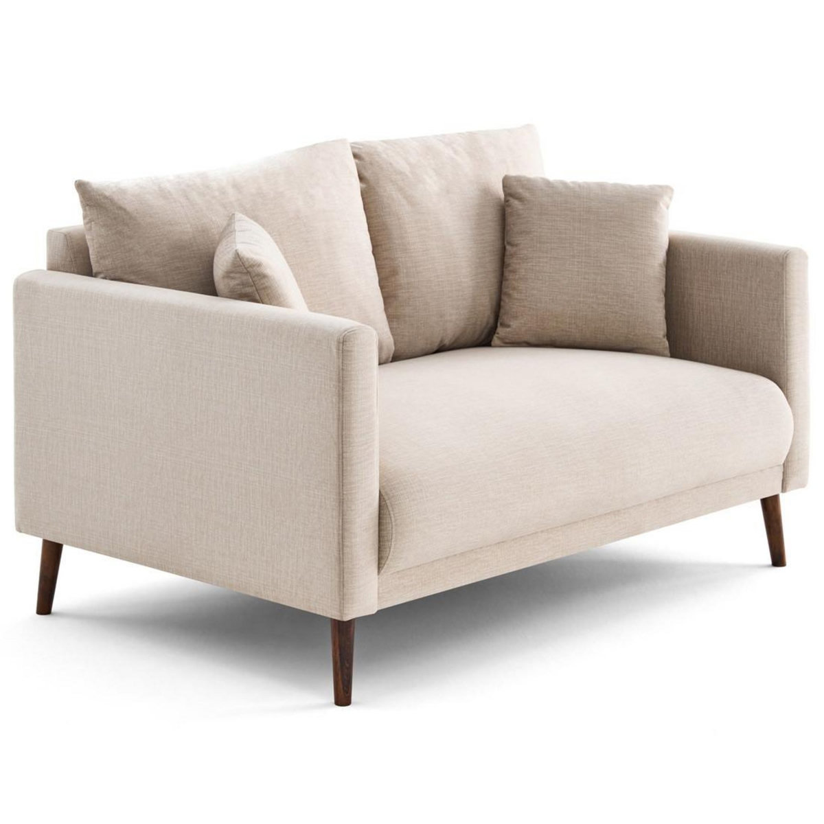 LISA DESIGN Ostrava - canapé droit 2 places en velours pieds en bois