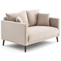 Voir la diapositive 4 : LISA DESIGN Ostrava - canapé droit 2 places en velours pieds en bois