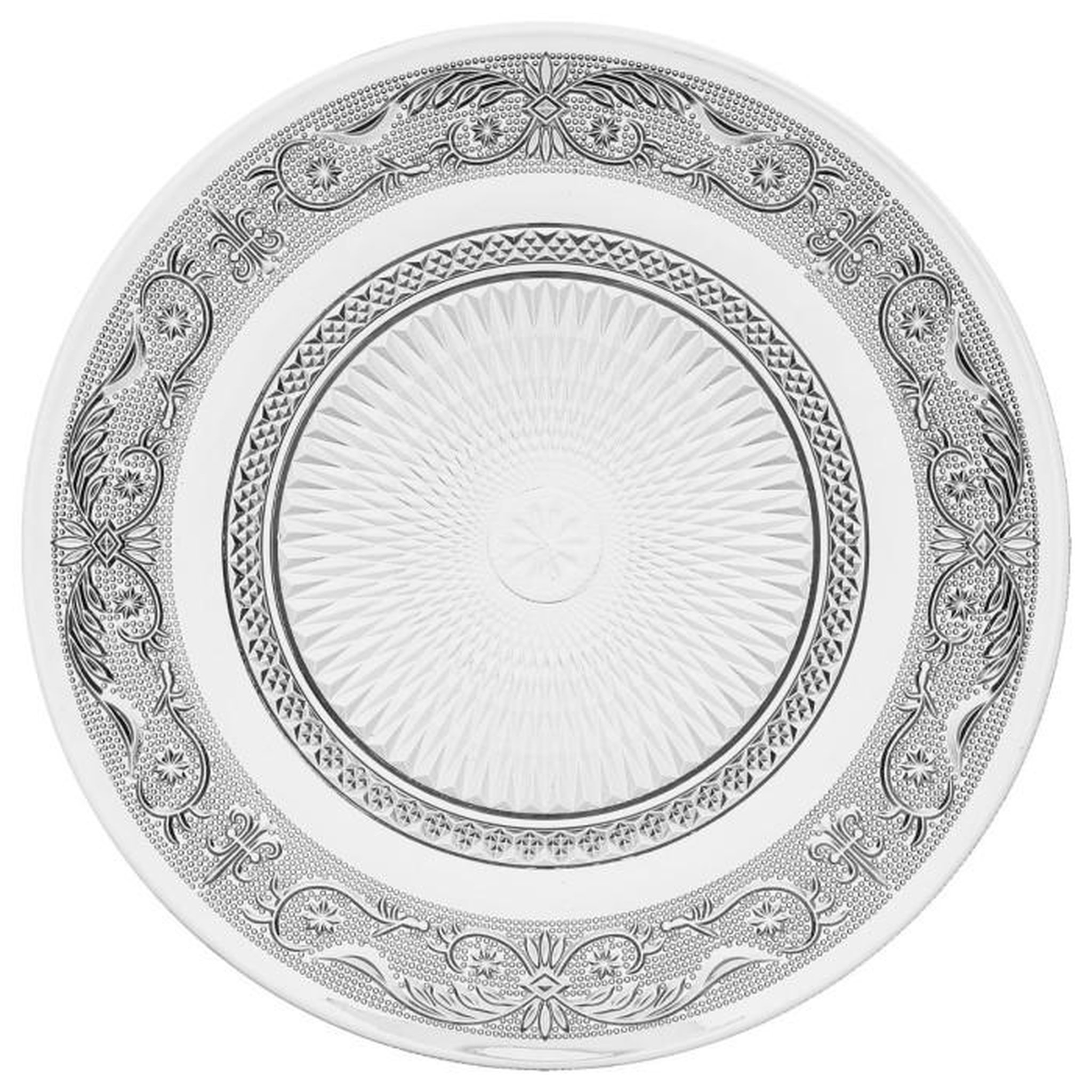 SECRET DE GOURMET Lot de 6 Assiettes Plates  Renaissance  25cm Transparent