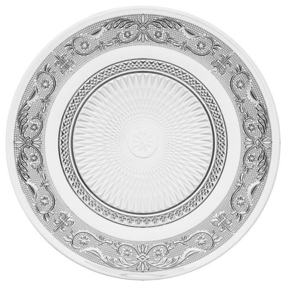 SECRET DE GOURMET Lot de 6 Assiettes Plates  Renaissance  25cm Transparent