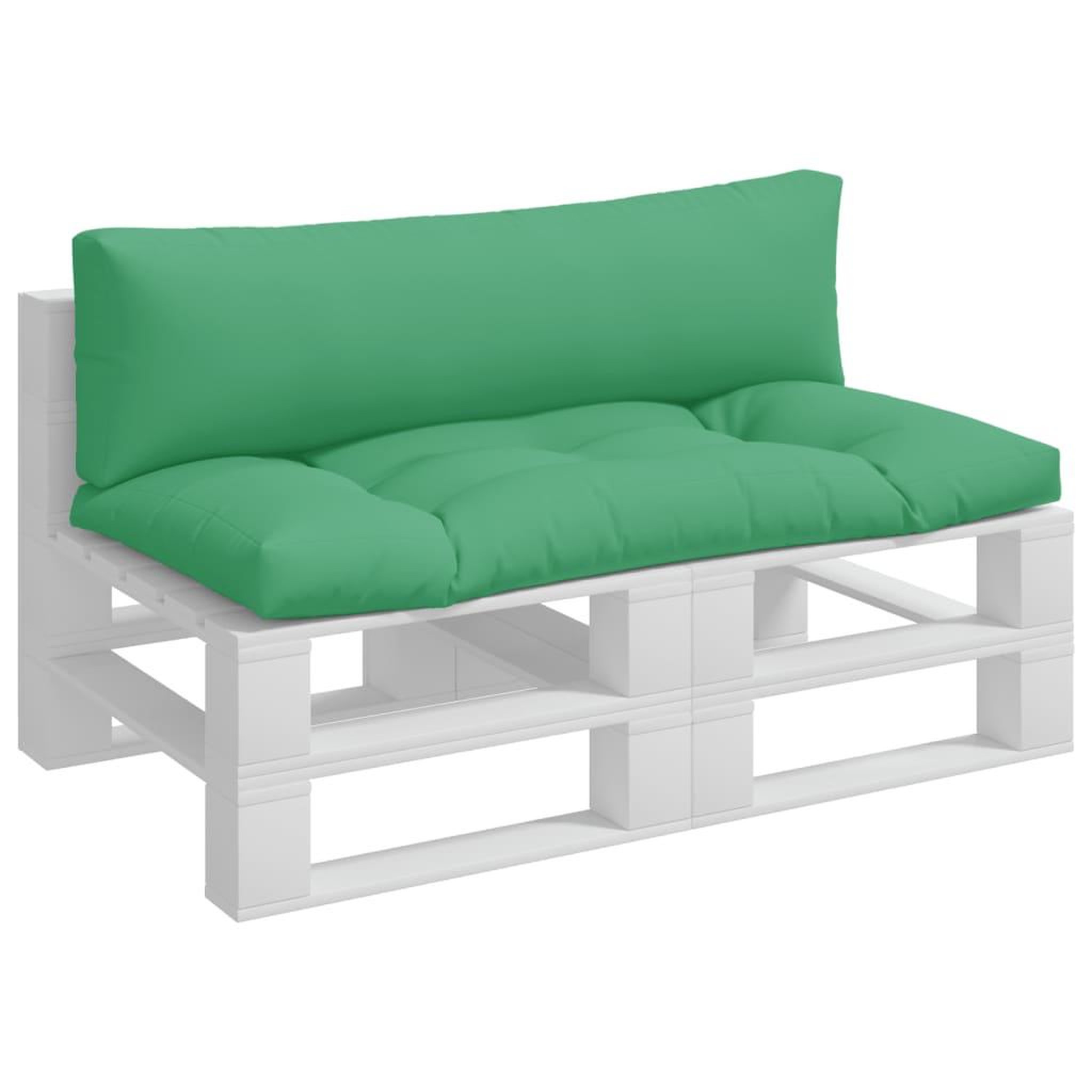 Voir la diapositive 3 : VIDAXL Coussins de palette lot de 2 vert tissu