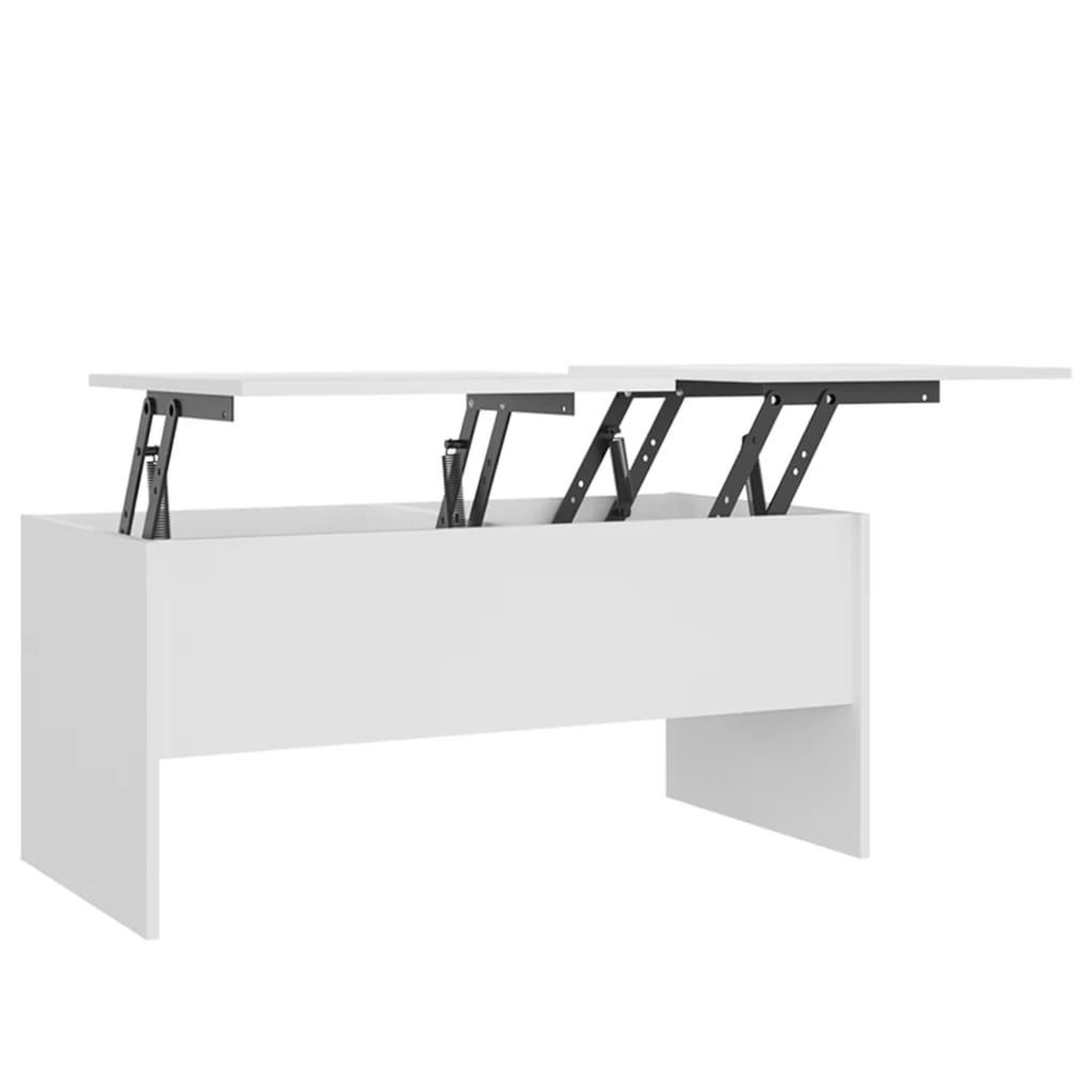 Voir la diapositive 2 : VIDAXL Table basse Blanc 102x50,5x46,5 cm Bois d'ingenierie