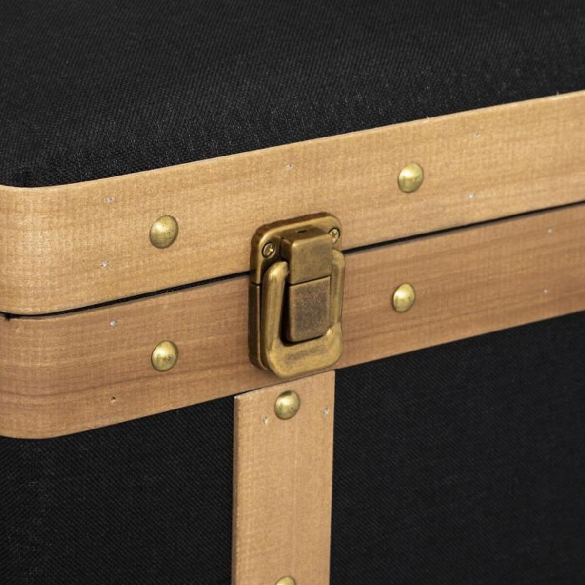 ATMOSPHERA Lot de 3 Malles Vintage  Norah  50cm Noir