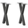 Voir la diapositive 1 : VIDAXL Pieds de table basse forme de X 2 pcs anthracite 38x(42-43) cm