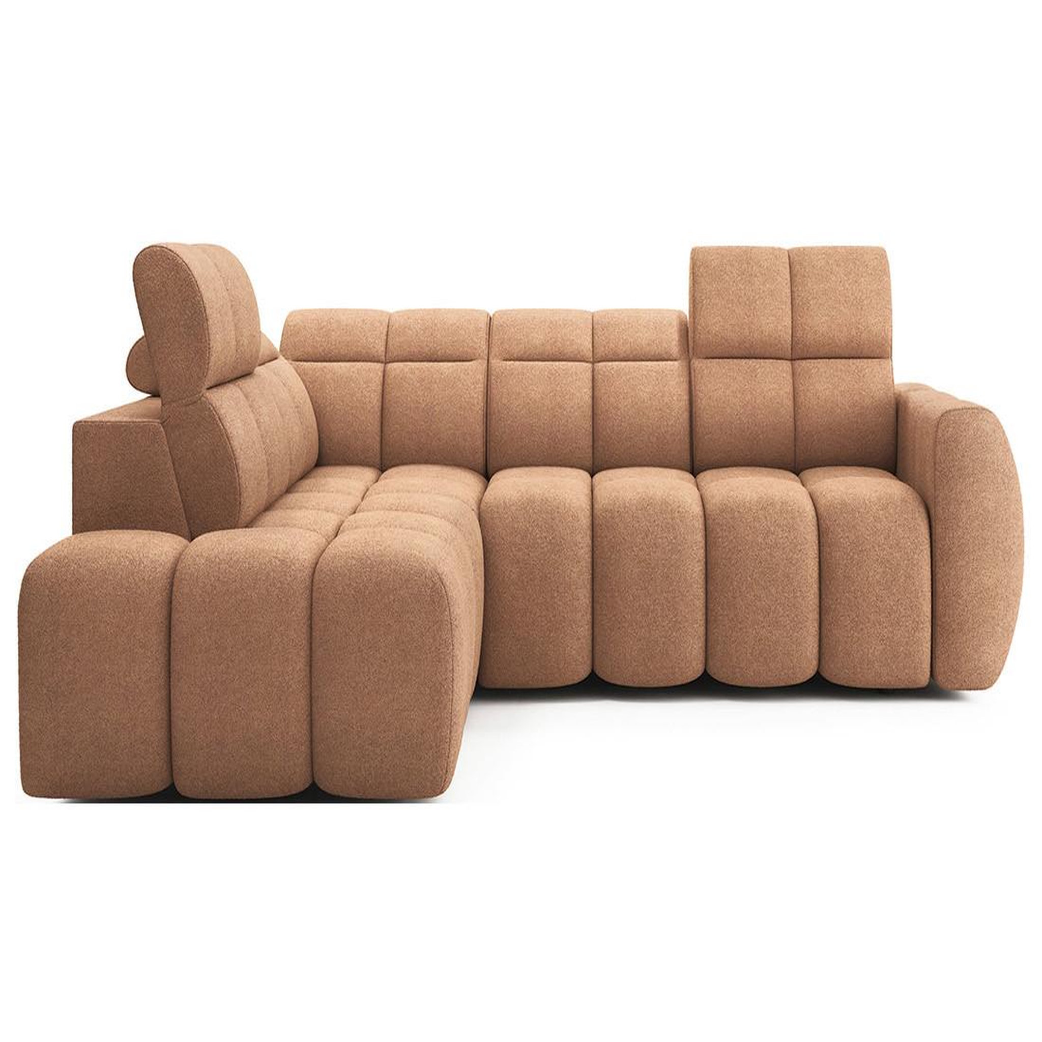 Voir la diapositive 6 : BEST MOBILIER Basile - canapé d'angle gauche 4 places assise extensible électrique avec coffre en tissu texturé