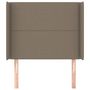 Voir la diapositive 3 : VIDAXL Tete de lit avec oreilles Taupe 103x16x118/128 cm Tissu