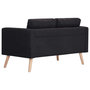 Voir la diapositive 4 : VIDAXL Canape a 2 places Tissu Noir