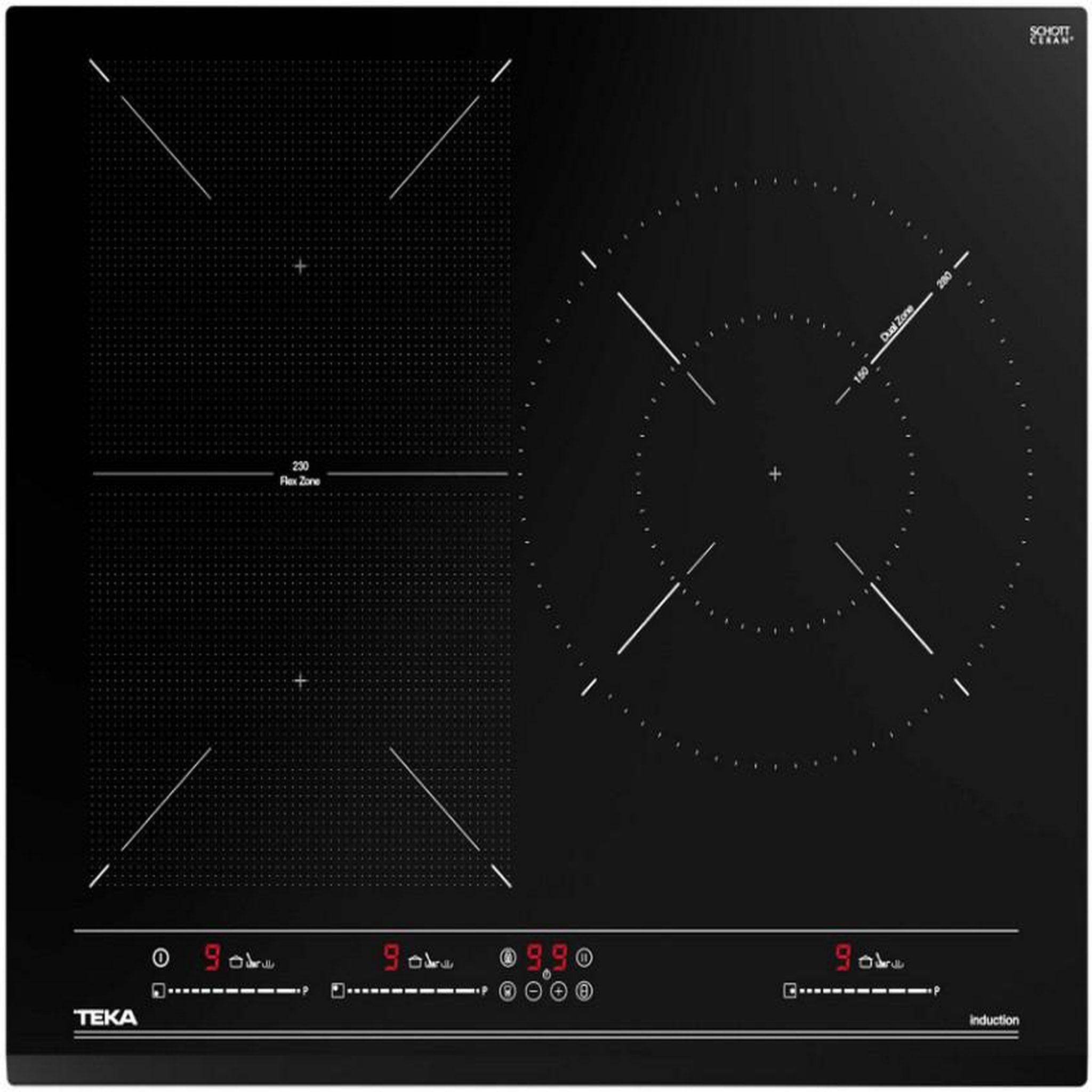 TEKA Table de cuisson à induction 60cm 3 feux 8000w noir - 112510015
