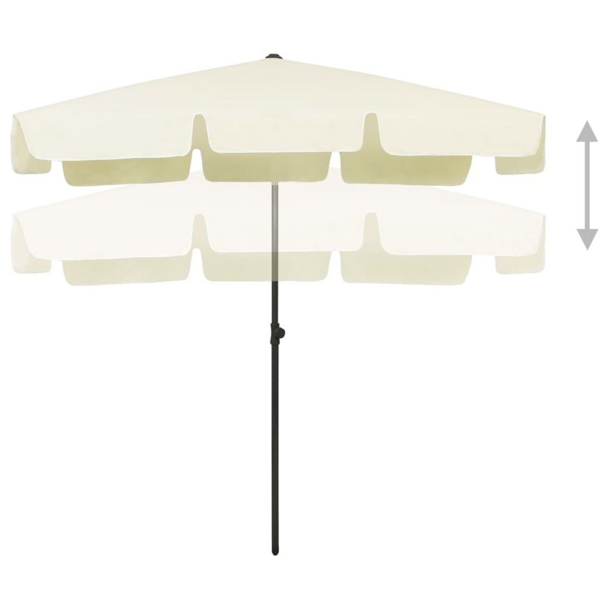VIDAXL Parasol de plage jaune sable 200x125 cm