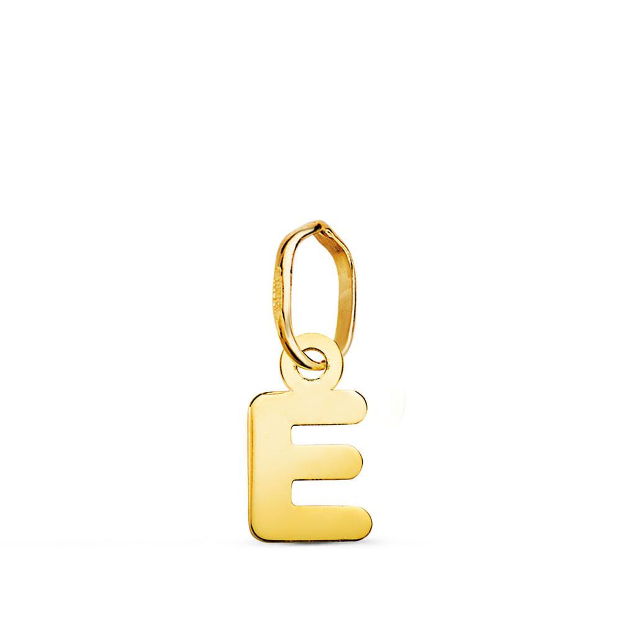 L'ATELIER D'AZUR Pendentif Or 18 Carats 750 Jaune - Initiale Lettre  E  - Chaine Offerte