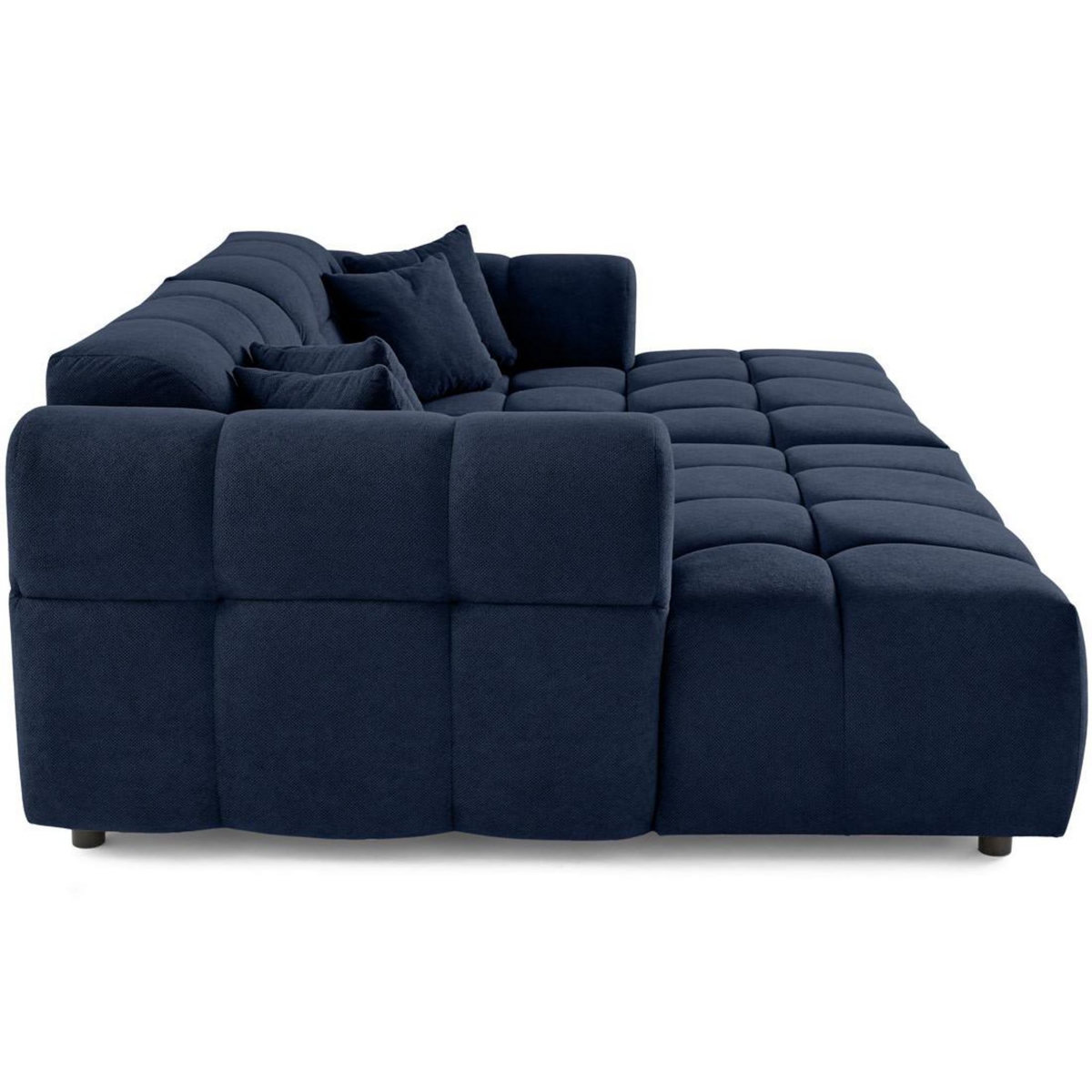 LISA DESIGN Ray - canapé droit 4 places avec double méridienne - assise profonde - en tissu texturé