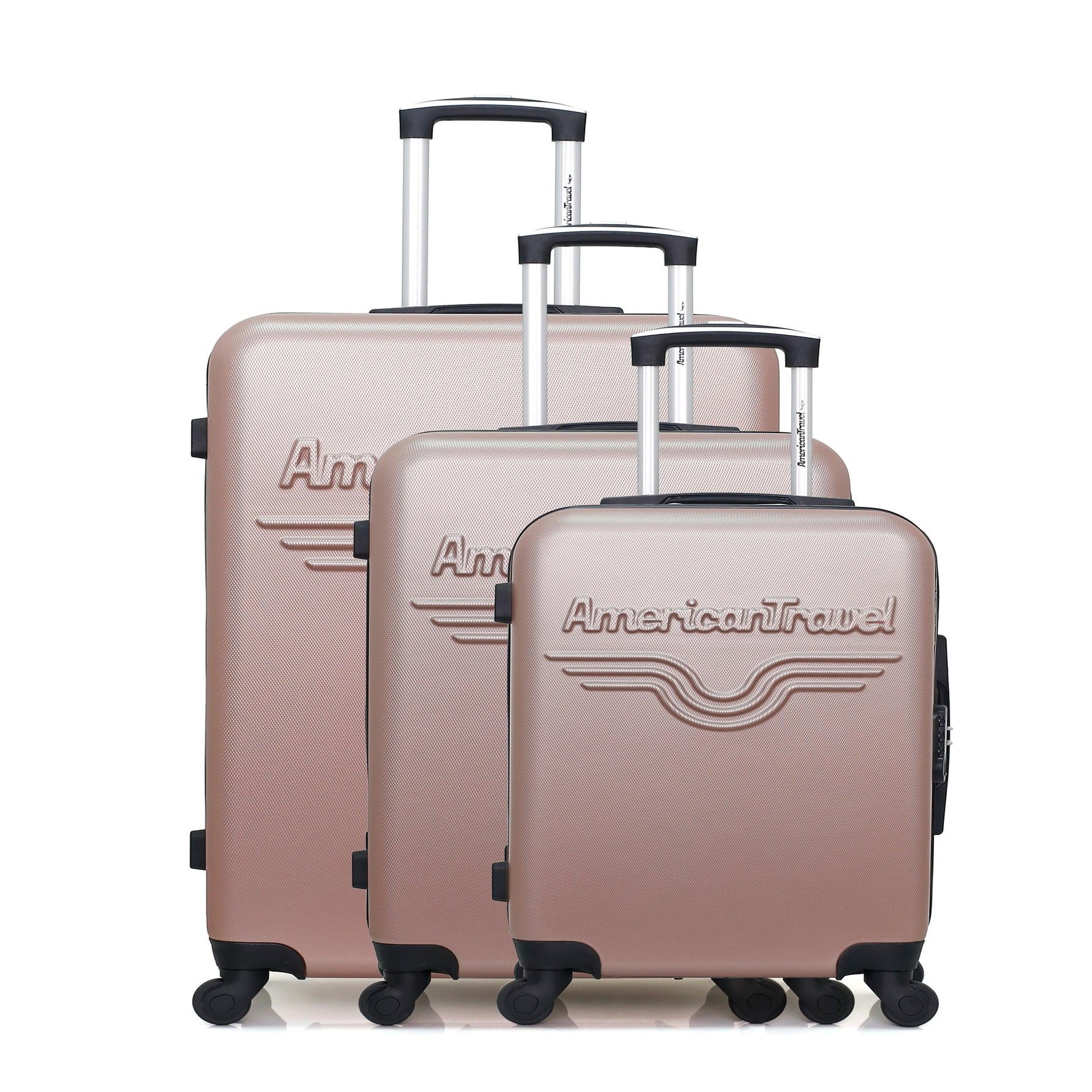 AMERICAN TRAVEL American travel - set de 3 valises chelsea 75 cm 4 roues. Coloris disponibles : Bleu