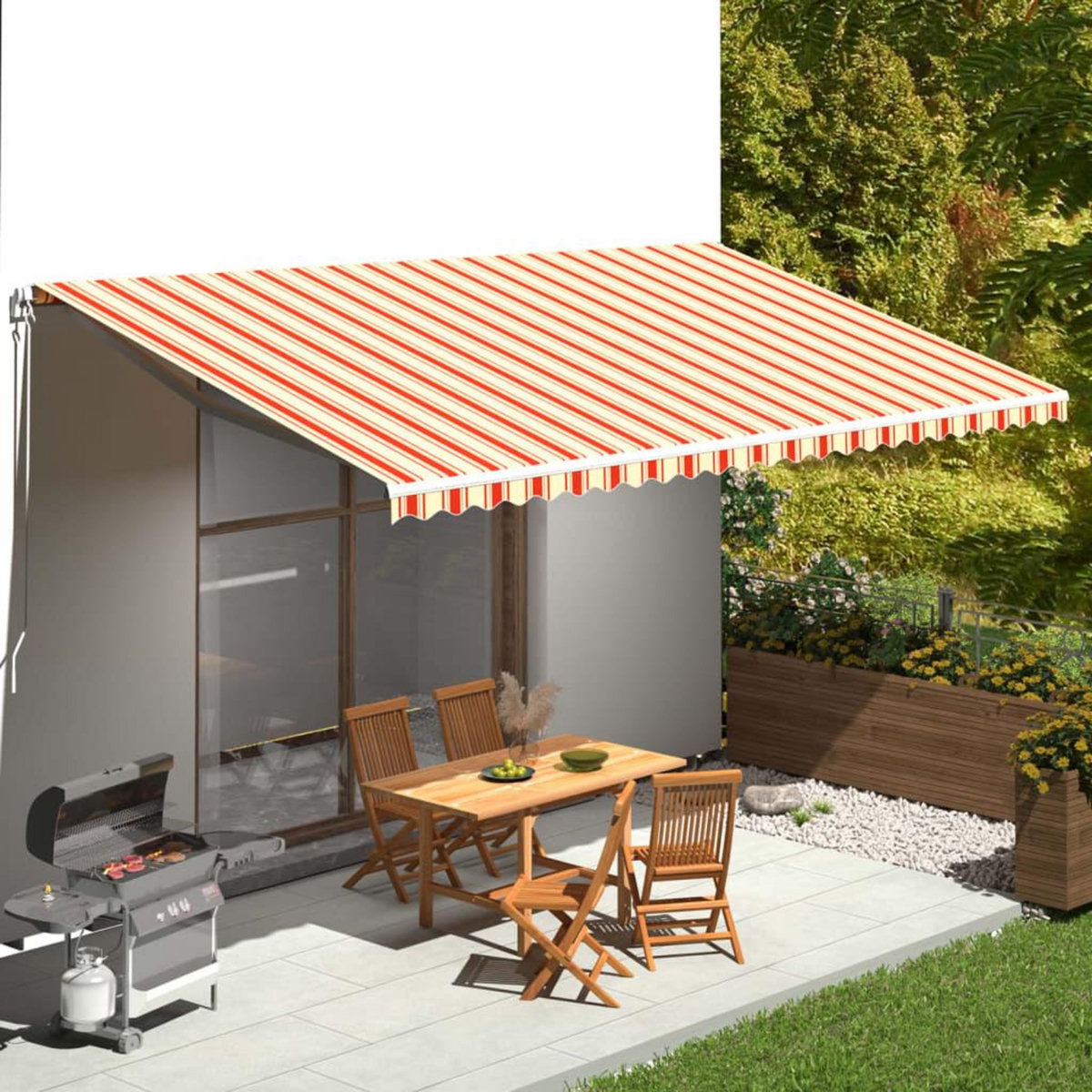 VIDAXL Tissu de remplacement pour auvent Jaune et orange 6x3 m