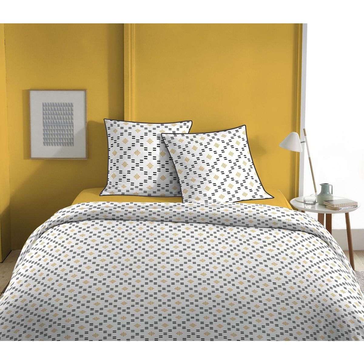 Home collection Parure housse de couette 100% coton 57fils oddy