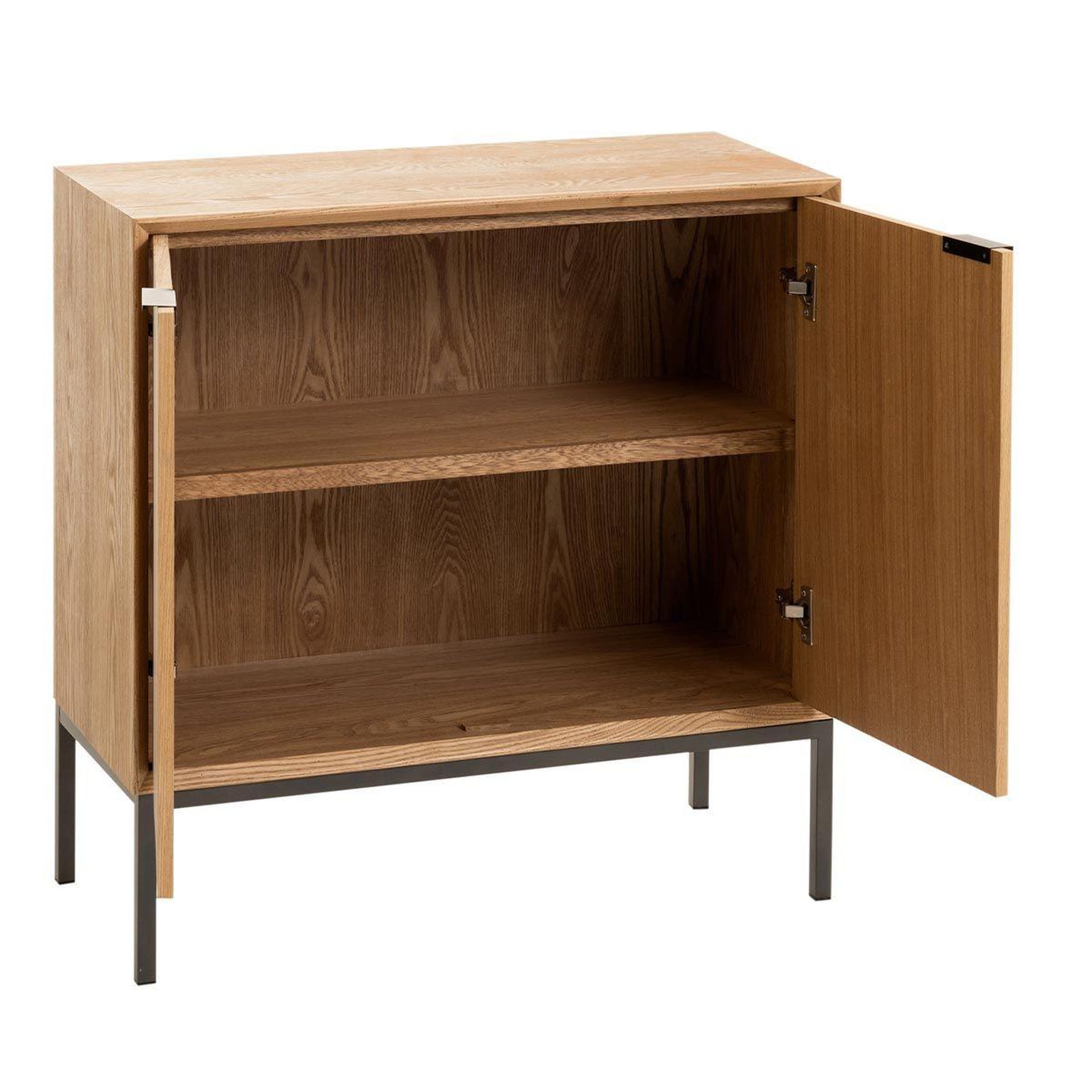 Voir la diapositive 5 : J-LINE Buffet 2 portes en bois  dresa  80cm naturel