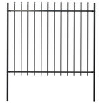 VIDAXL Cloture de jardin avec dessus en lance Acier 1,7 x 1,5 m Noir