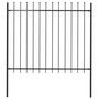 Voir la diapositive 1 : VIDAXL Cloture de jardin avec dessus en lance Acier 1,7 x 1,5 m Noir