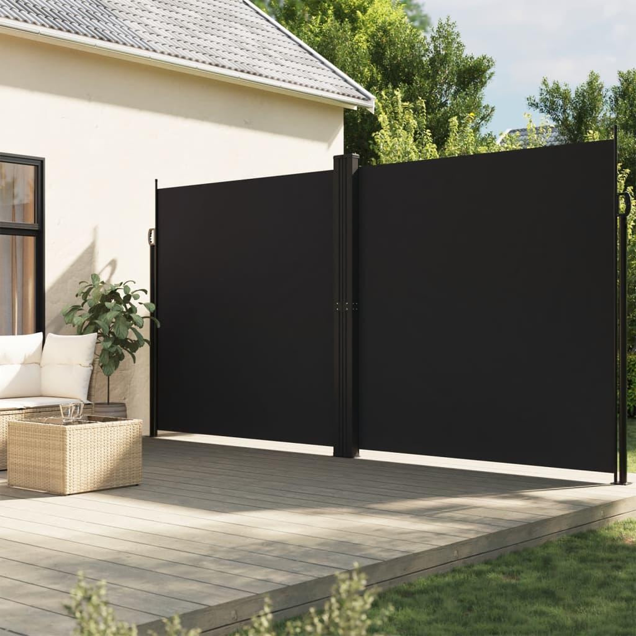 VIDAXL Auvent lateral retractable noir 220x1000 cm