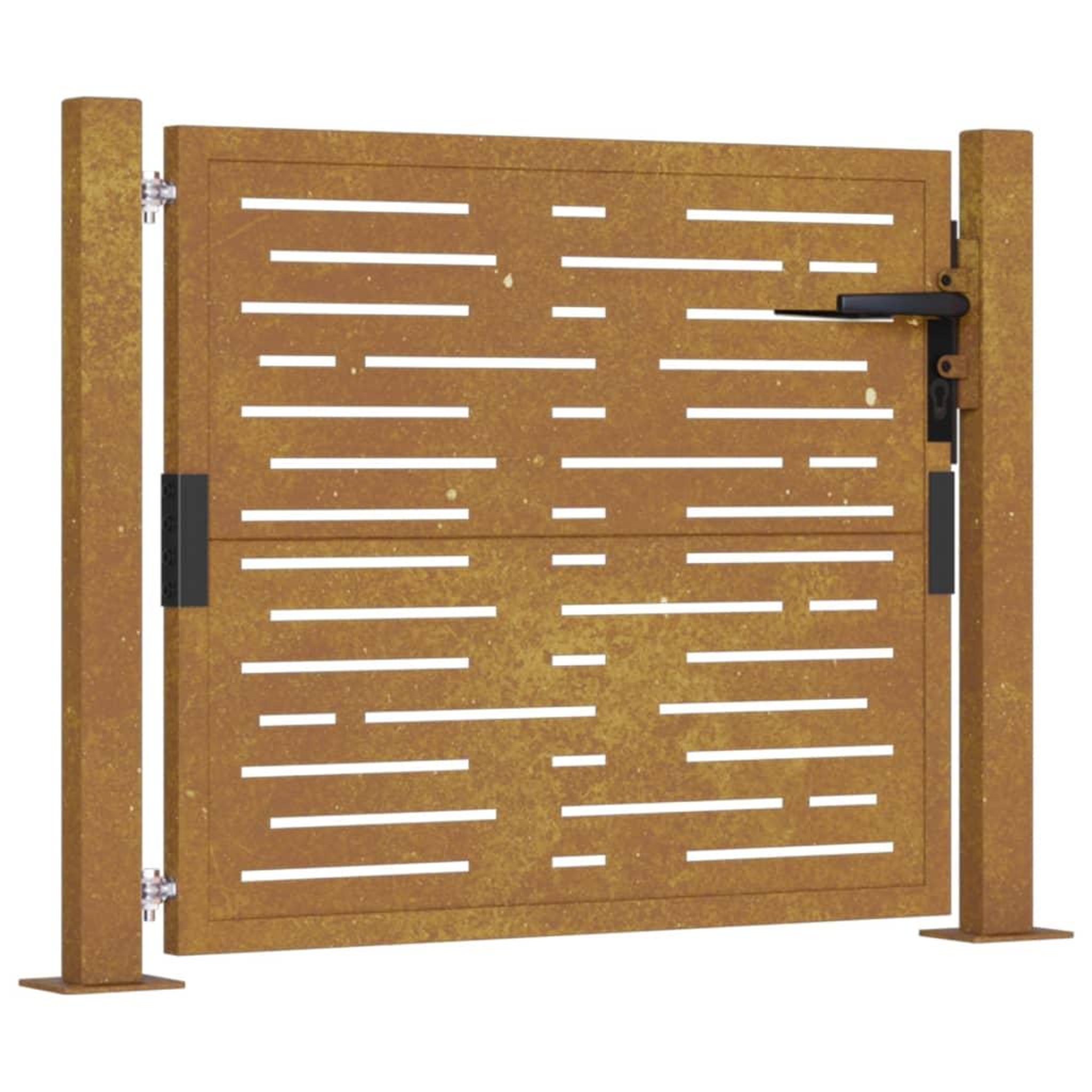 Voir la diapositive 2 : VIDAXL Portail de jardin 105x80 cm acier corten conception de carre