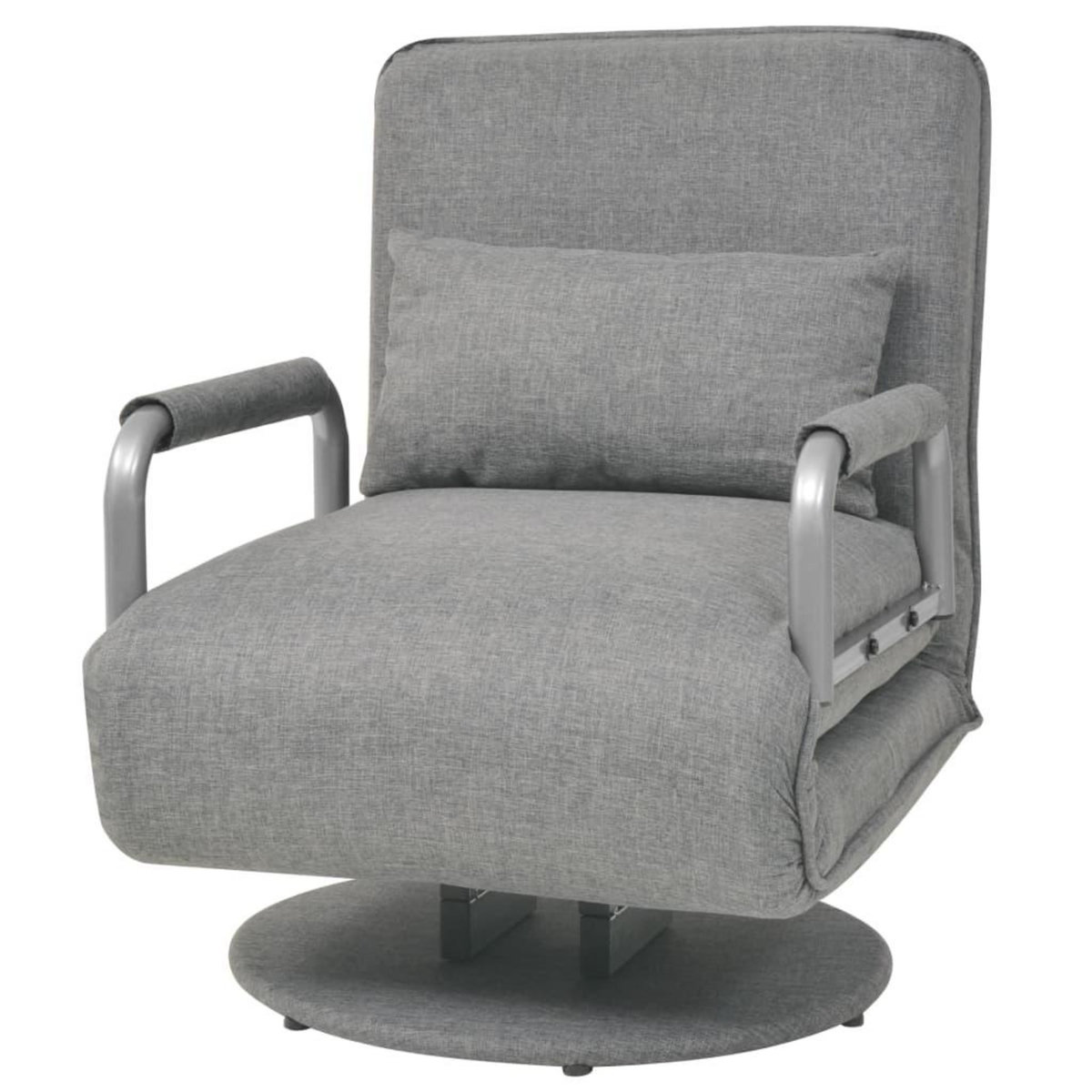 VIDAXL Fauteuil pivotant et canape-lit Gris clair Tissu