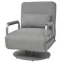 Voir la diapositive 2 : VIDAXL Fauteuil pivotant et canape-lit Gris clair Tissu