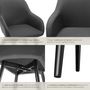 Voir la diapositive 5 : tectake Chaise de salle à manger rembourrée en velours côtelé anthracite-noir