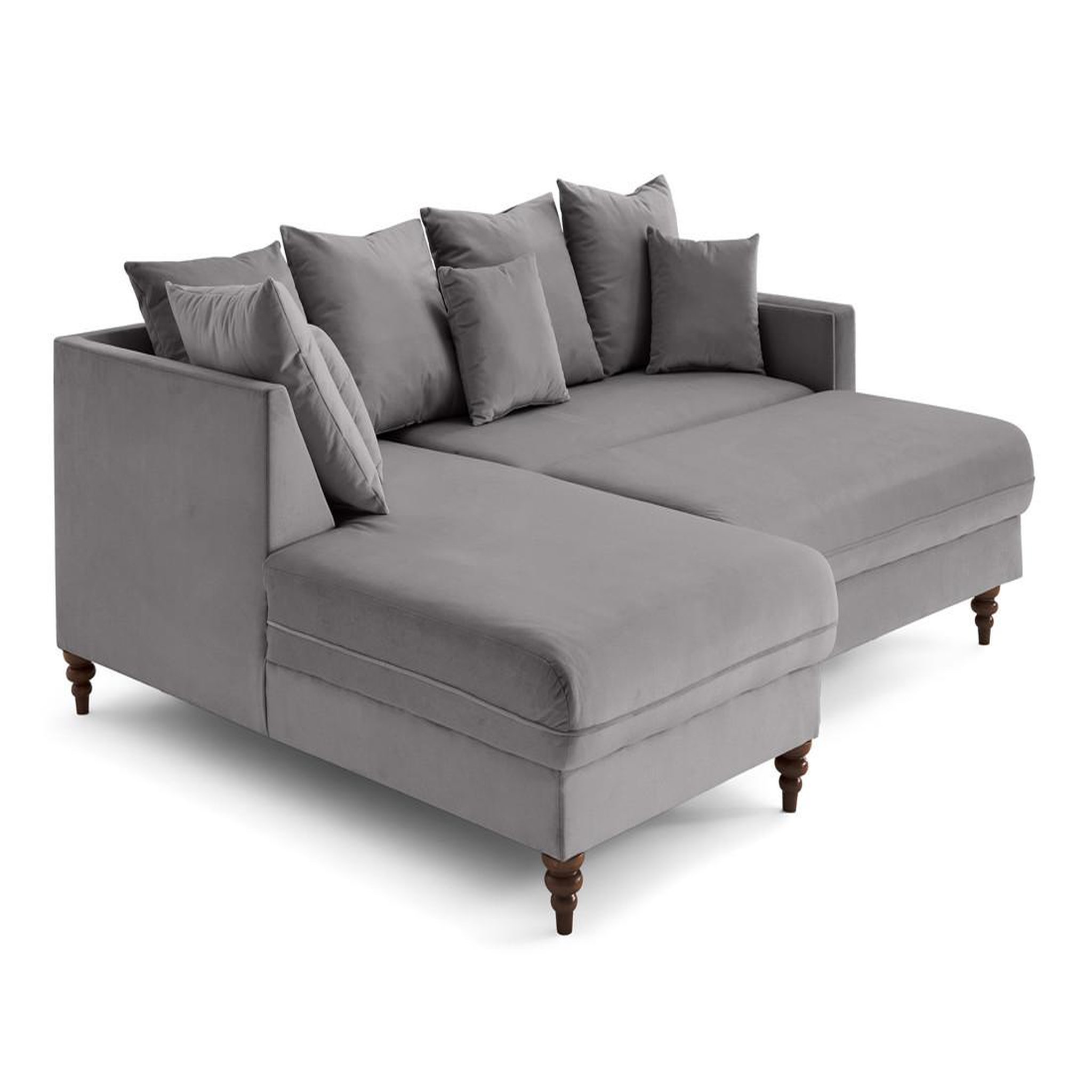 Voir la diapositive 4 : BEST MOBILIER Flamingo - canapé d'angle gauche 4 places convertible en velours