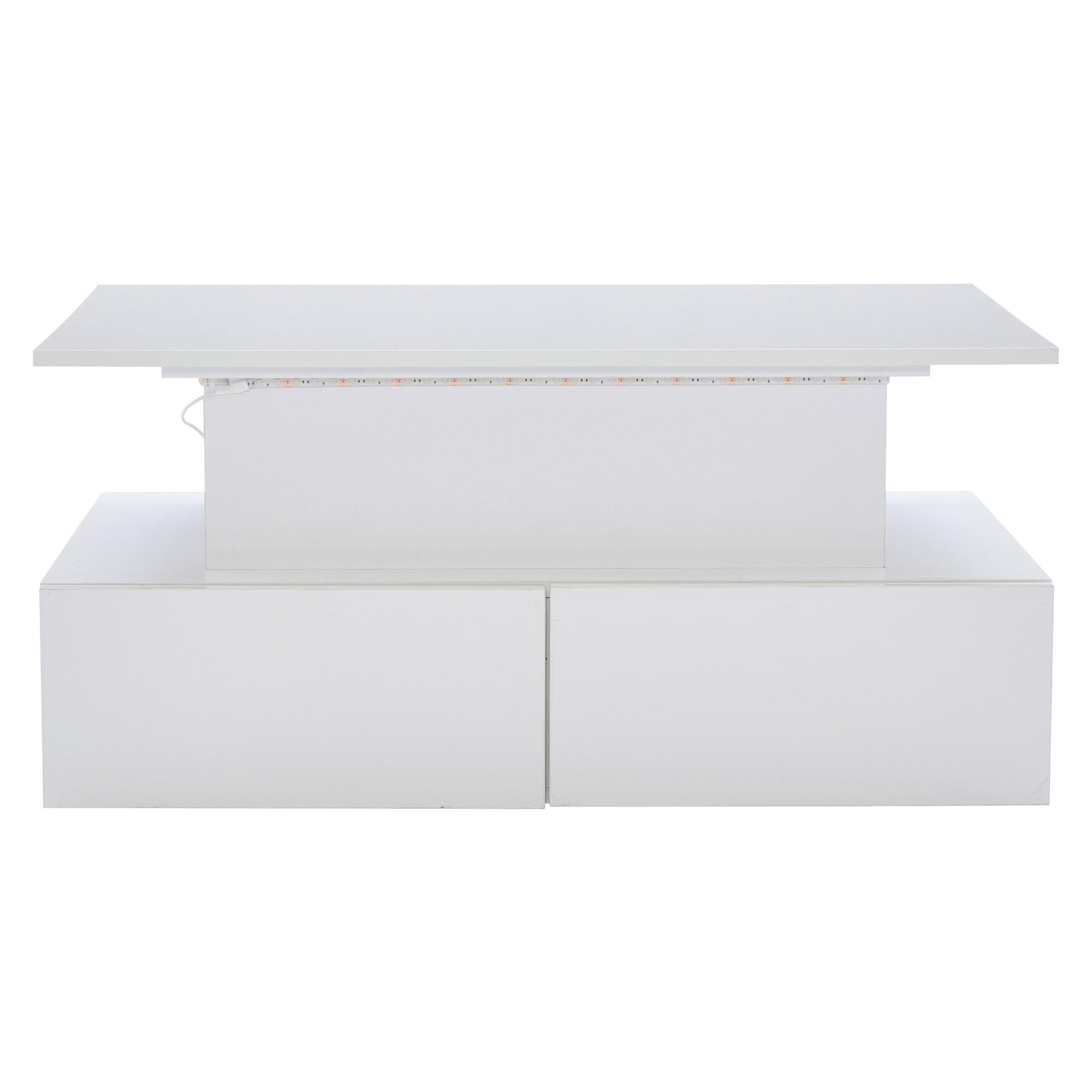 Voir la diapositive 5 : MERAX Table Basse 4 Tiroirs Et Plateau Relevable