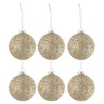 Paris Prix Lot de 6 Boules de Noël  Pailletées  8cm Or