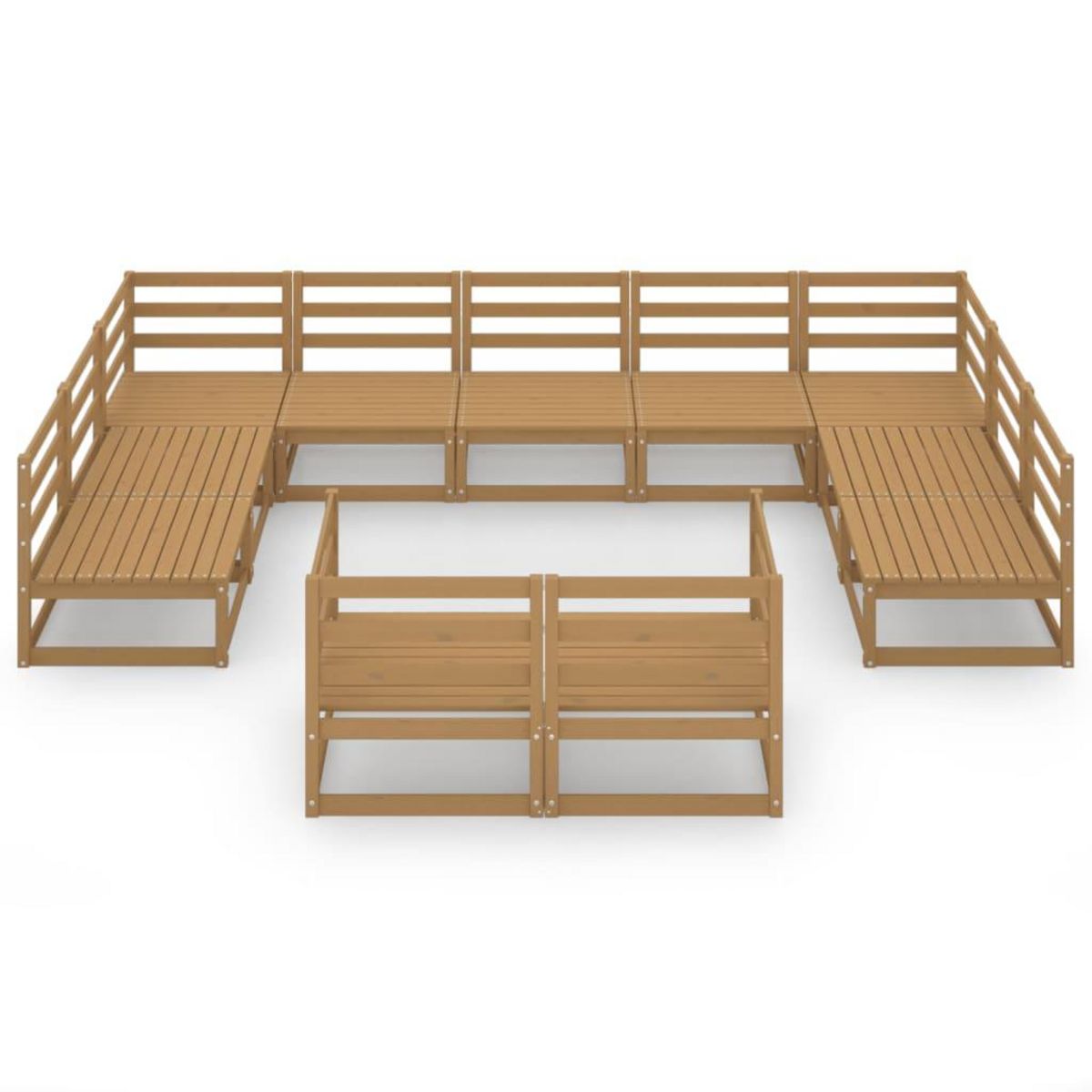 VIDAXL Salon de jardin 11 pcs bois de pin massif