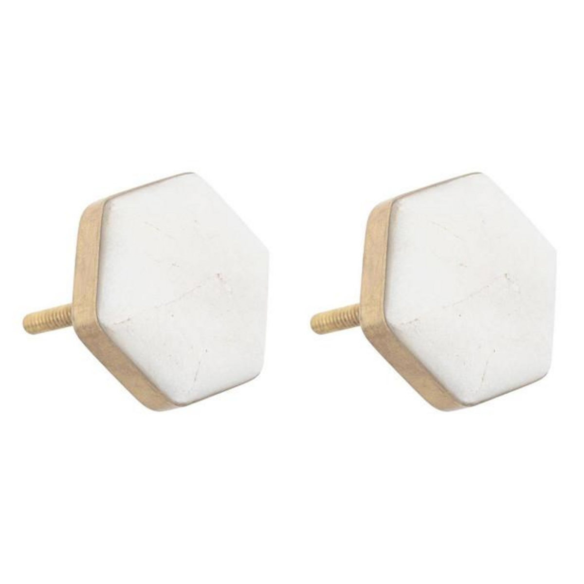 ATMOSPHERA Lot de 2 Boutons de Meuble  Le Collectionneur  4cm Blanc