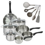 Fackelmann Lot de poêle 24 cm, 3 Faitouts 16/20/24cm & 3 Casseroles 12/16/20cm Fackelmann Geneva et 5 ustensiles