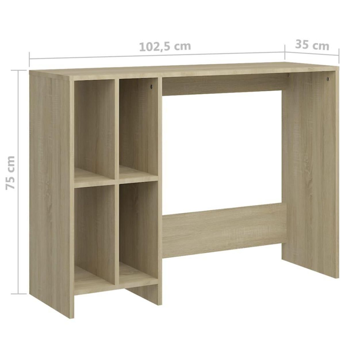 VIDAXL Bureau d'ordinateur portable chene sonoma bois d'ingenierie