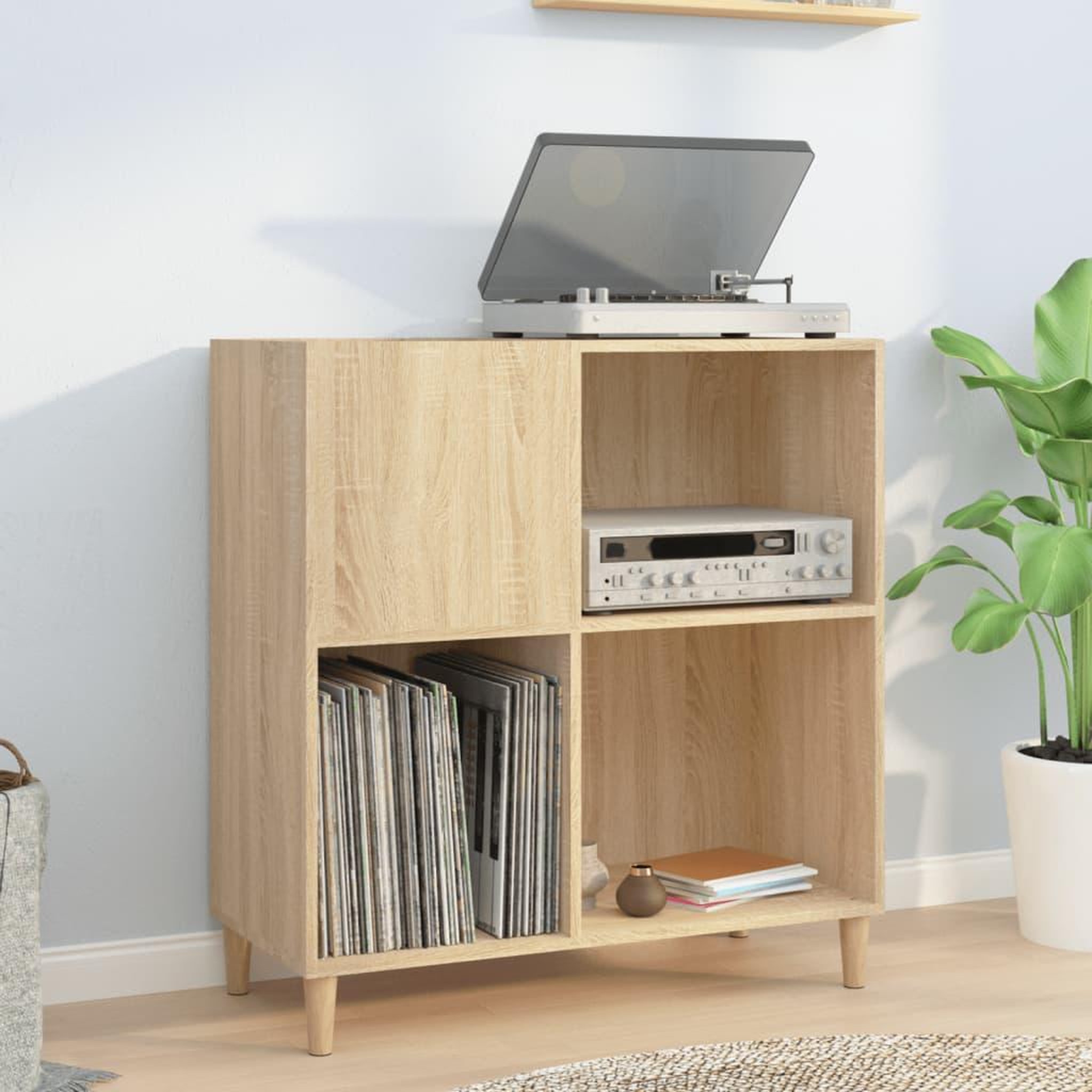 Voir la diapositive 1 : VIDAXL Armoire a disques chene sonoma 84,5x38x89 cm bois d'ingenierie