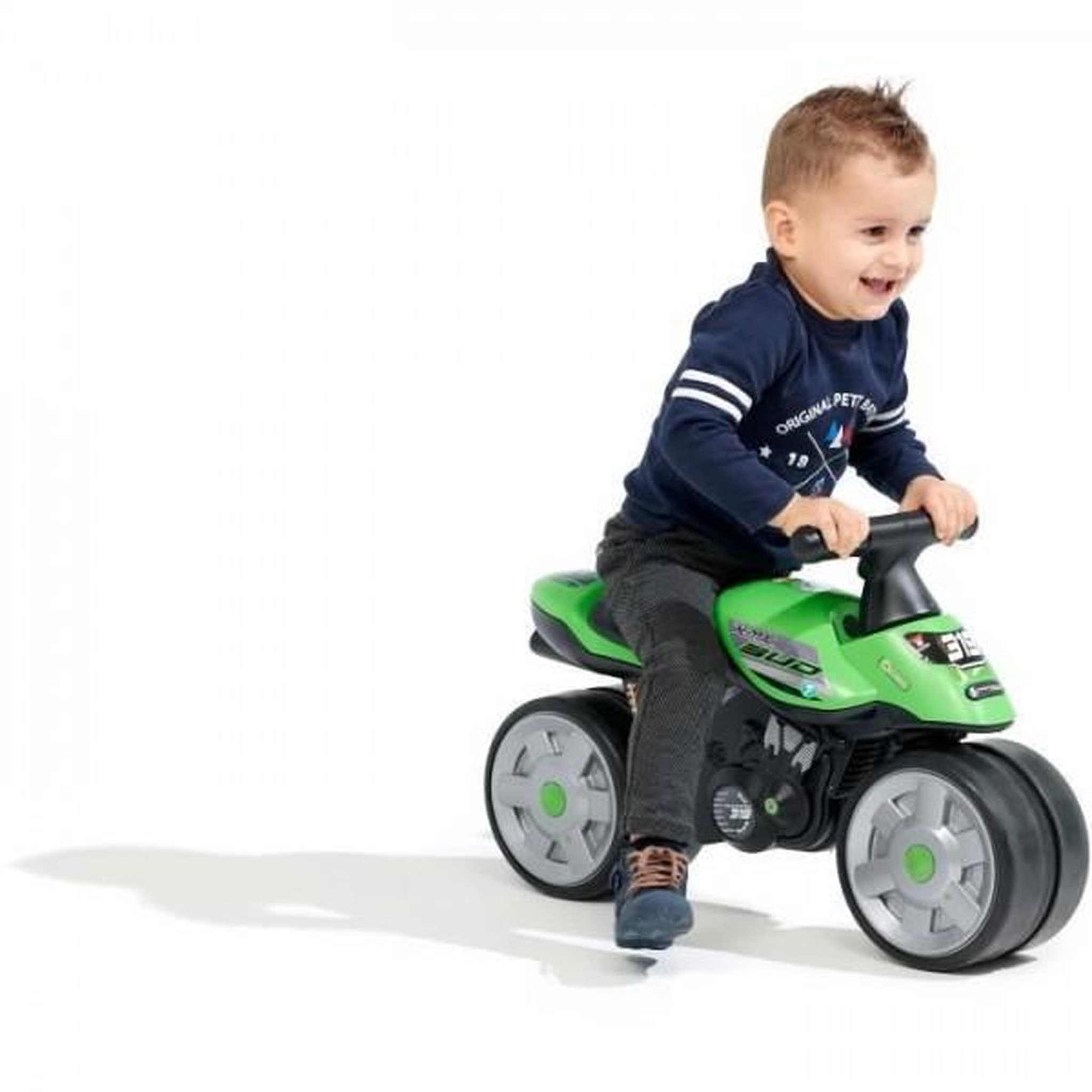 Voir la diapositive 3 : FALK Porteur Trotteur  Moto - FALK - Bud Racing - Des 12 mois - 100% Fabriqué en France - 40% de plastique recyclé