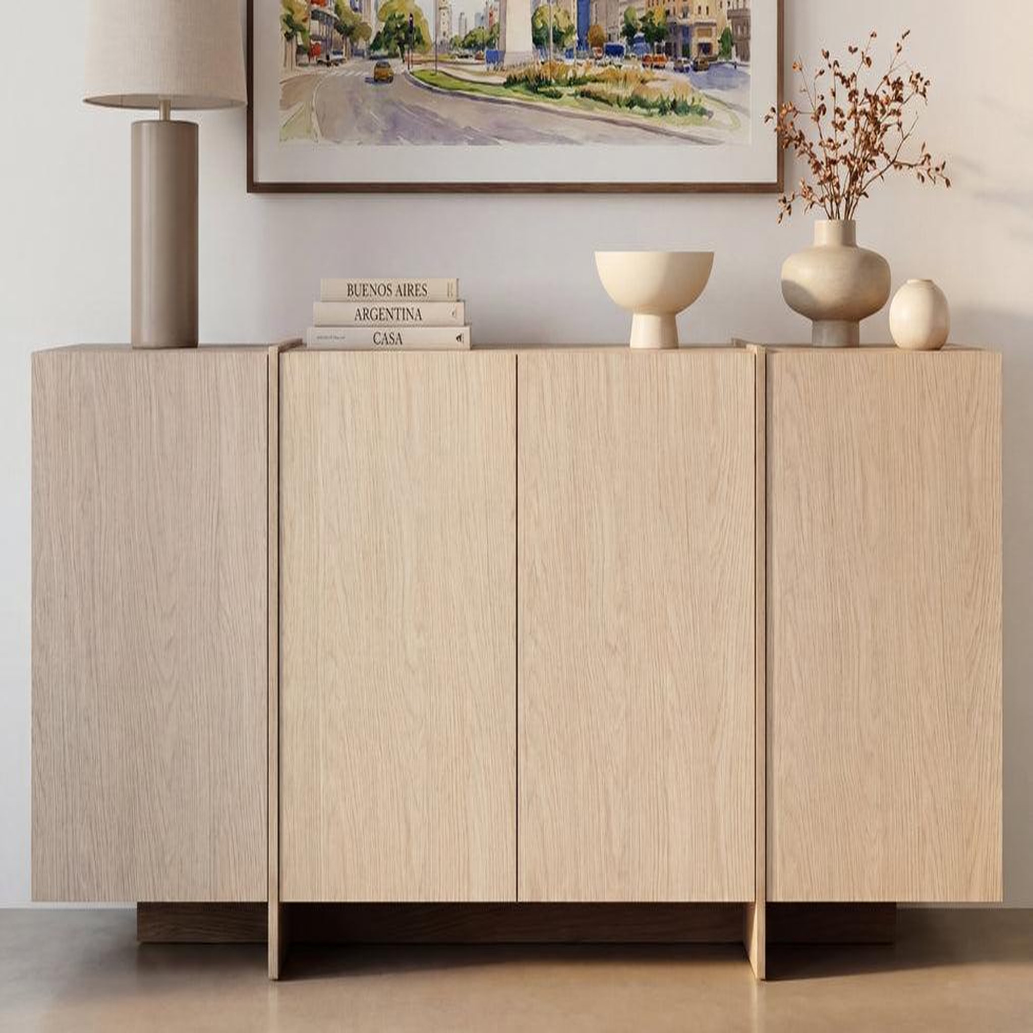 Voir la diapositive 4 : CASANOVA PARIS HANNA - Buffet 177cm en mélamine Beige