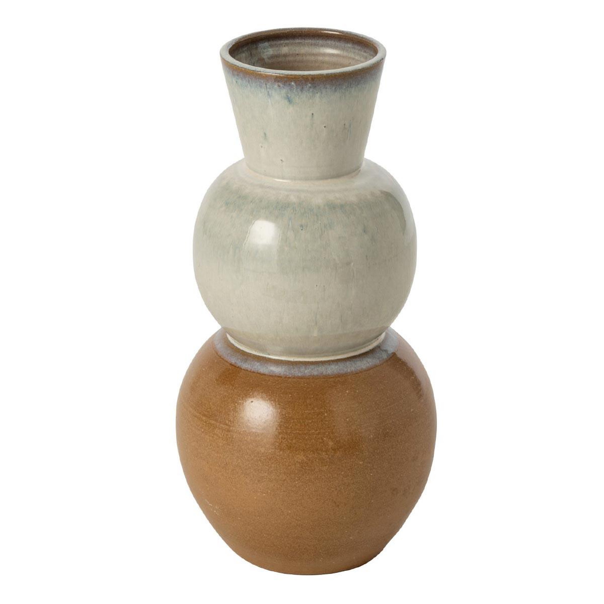 J-LINE Vase en céramique  havane  50cm caramel & bleu clair