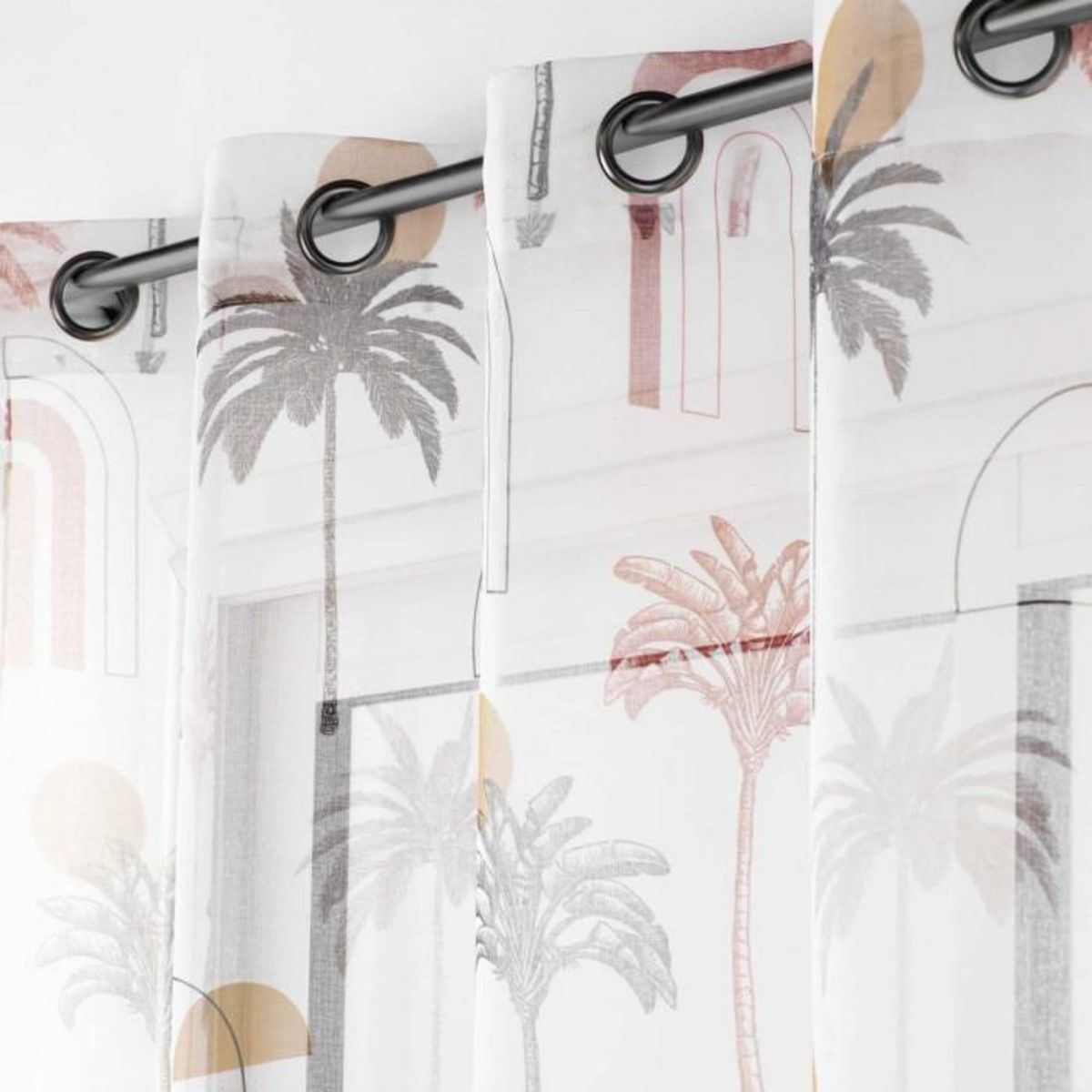 Paris Prix Rideau Voilage à Œillets  Cocotis  140x240cm Multicolore