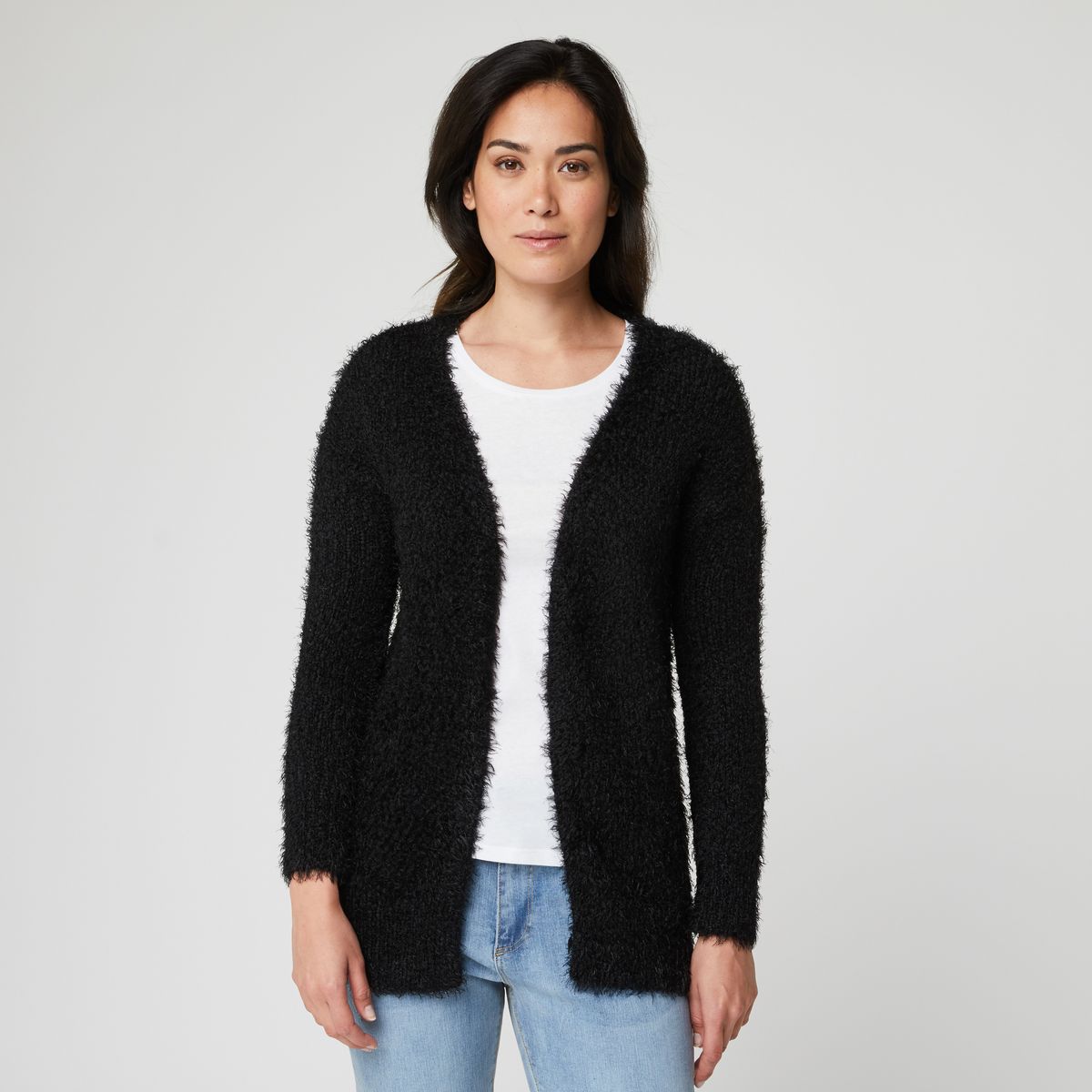 INEXTENSO Gilet long noir femme