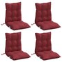 Voir la diapositive 3 : VIDAXL Coussins de chaise a dossier bas lot de 4 rouge bordeaux