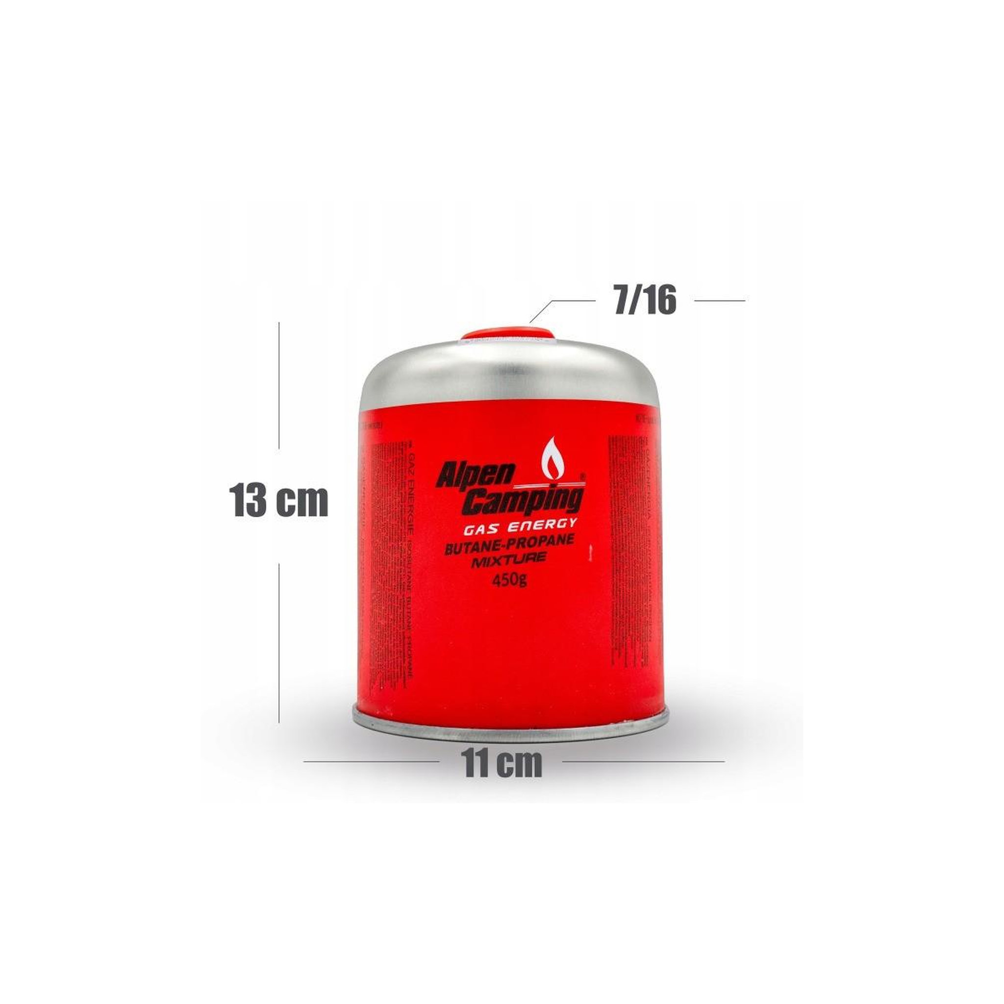 Voir la diapositive 4 : ALPENTECH Pack 12 Cartouches de gaz 450g Butane propane Valve 7/16 EN417 Réchaud Brûleur Lampe Grill Alpen Camping