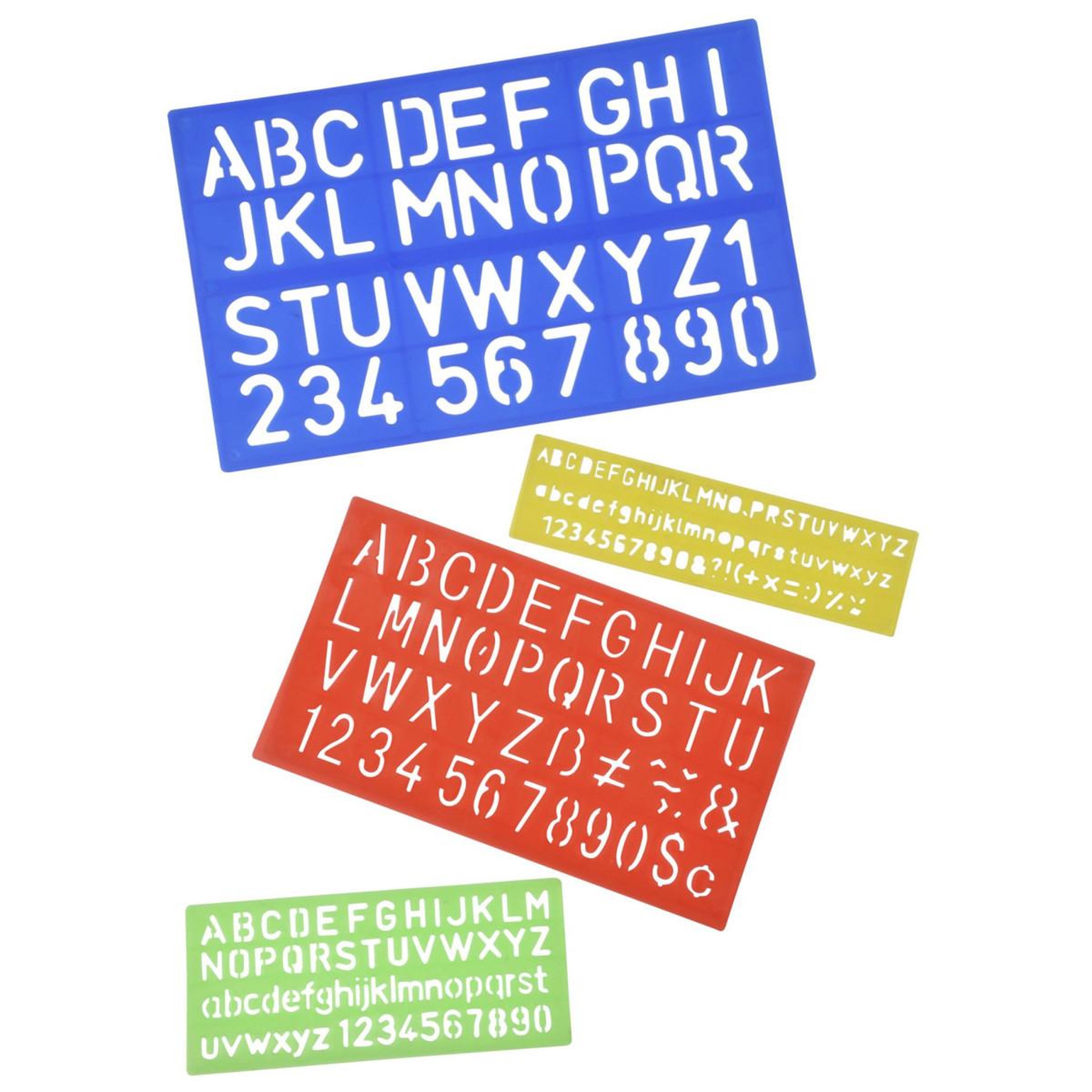 HOMEA Lot de 4 Pochoirs  Alphabet  27cm Multicolore