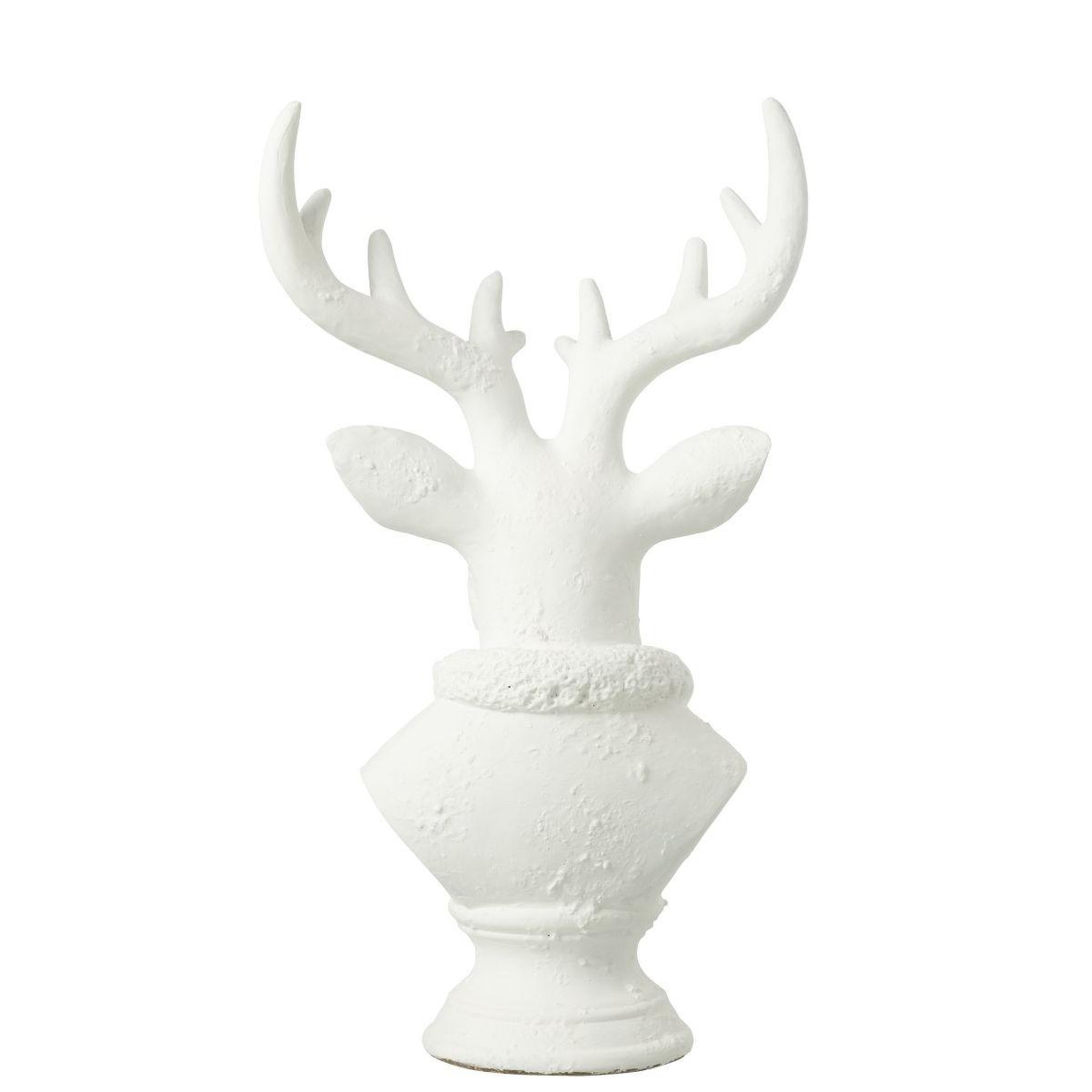 Voir la diapositive 2 : J-LINE Tête de cerf en résine  courchevel  49cm blanc