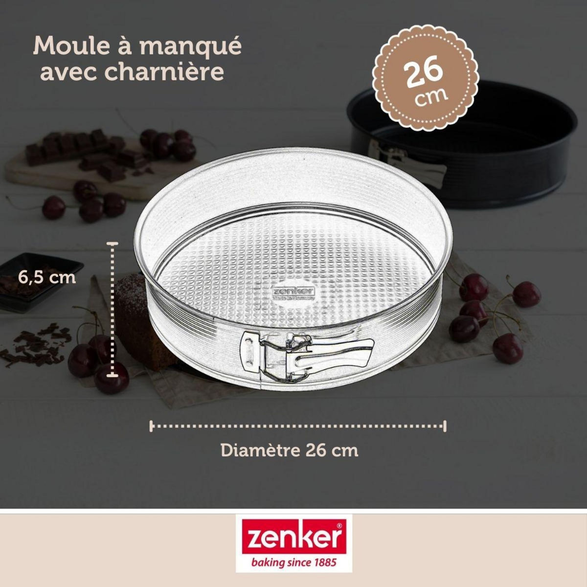 ZENKER Ensemble de 2 Moules à manqué à charnière 26 cm Zenker Black Metallic